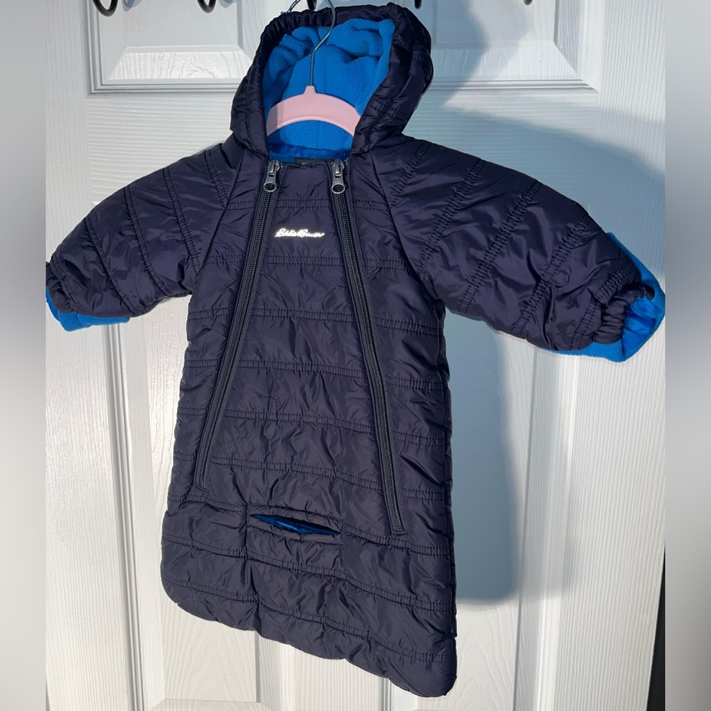 Eddie Bauer Infant Puffer Bunting Snow Suit Outerwear Blue Size 0-3 Months Blue